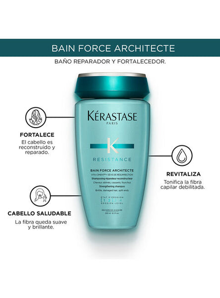 Shampoo Cabello Debilitado Bain Force Architecte Resistance 250 ml Kérastase